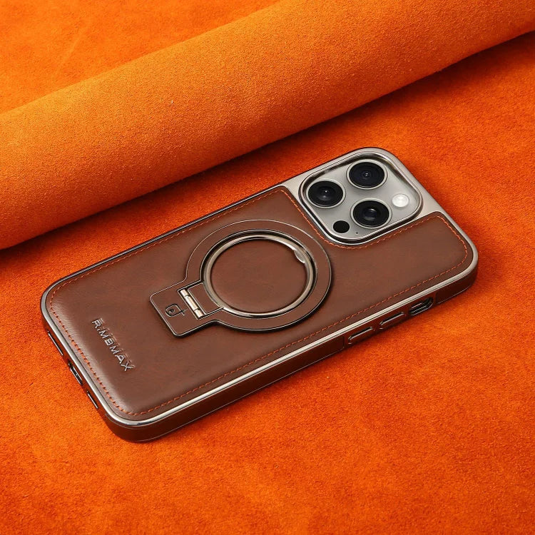 Elegante Lederhülle für iPhone mit Magnetständer – Stilvolle Sicherheit