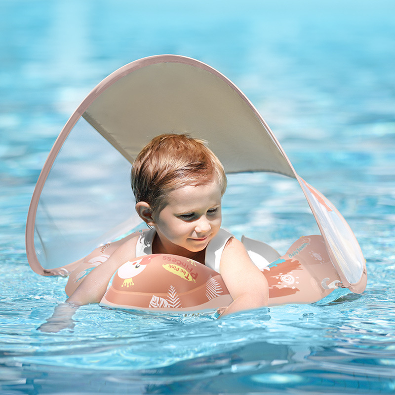 Aufblasbarer Schwimmring für Babys mit Sonnenschutzdach