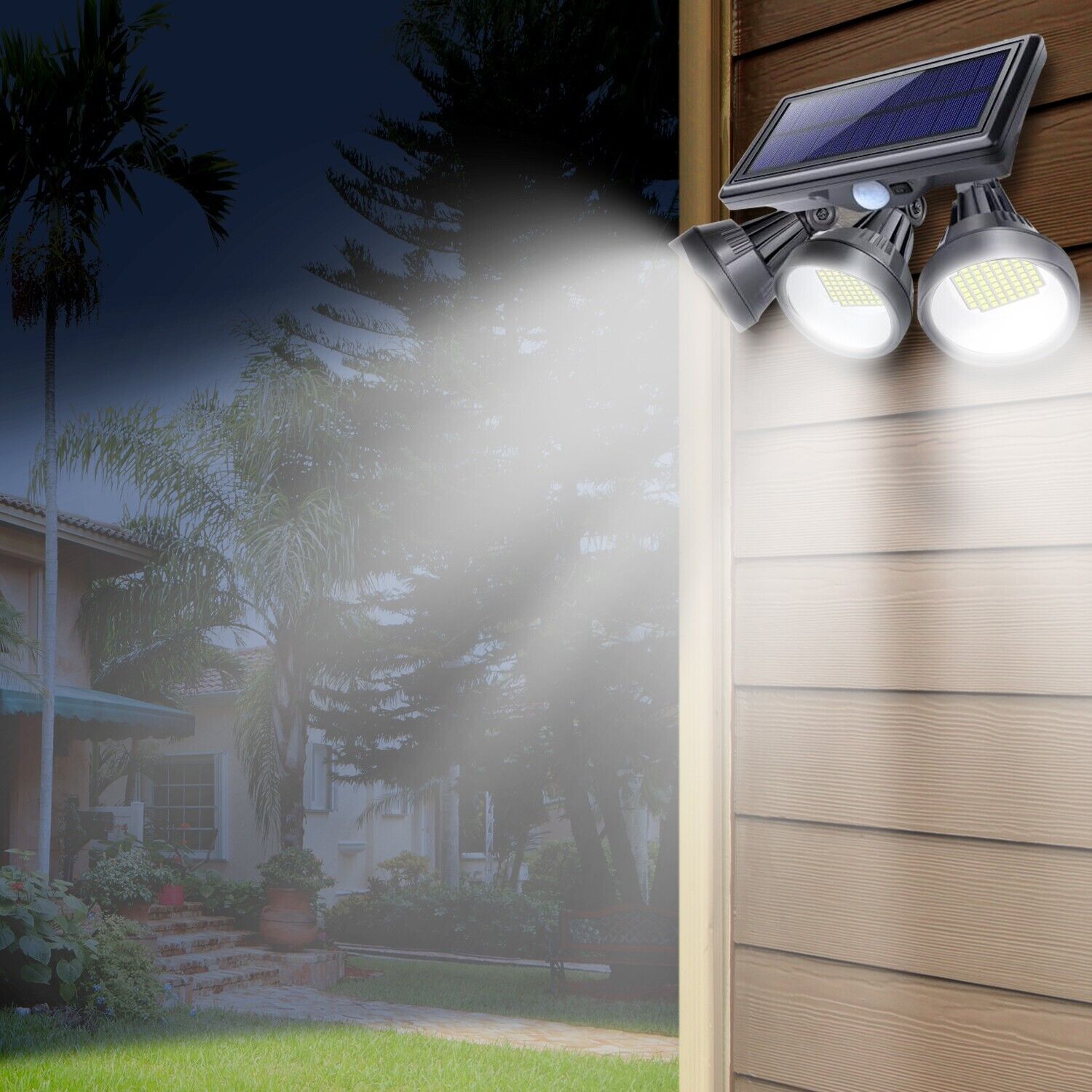 Solar Außenflutlicht mit Bewegungssensor für Sicherheit