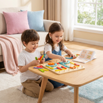 Holzpuzzle Spielzeug mit Montessori Design für kreative Nagelspiele