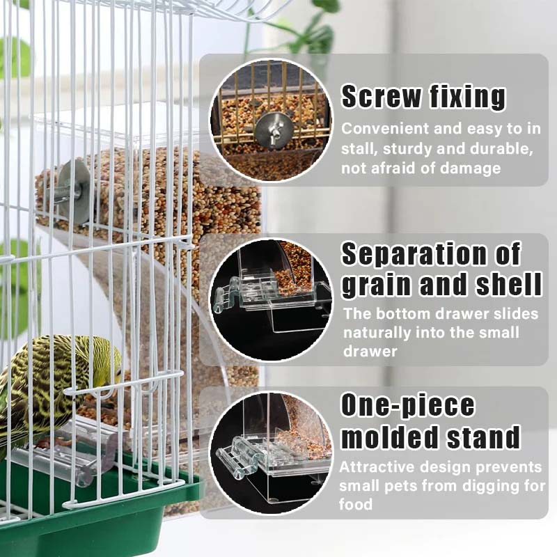 Automatischer Überlaufschutz transparenter Vogelhäuschen