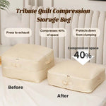 Space-saving, self-compressing storage bag