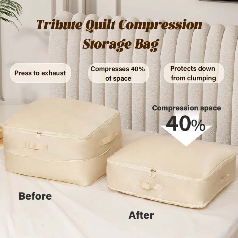 Space-saving, self-compressing storage bag