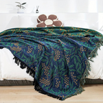 Faszinierende Baumwoll-Decke mit Quasten und fruchtigem Design