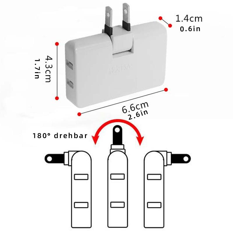 Flexibler Steckdosenadapter mit Drehfunktion