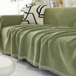 Elegante Chenille-Decke mit Fransen für Ihr Sofa