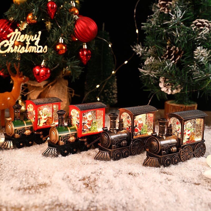 Schwebender Schneezug-Licht mit Kristallen für Weihnachten