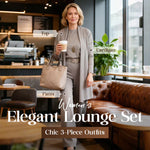 Dreiteiliges Lounge-Set für Damen: Cardigan, Top und Hose