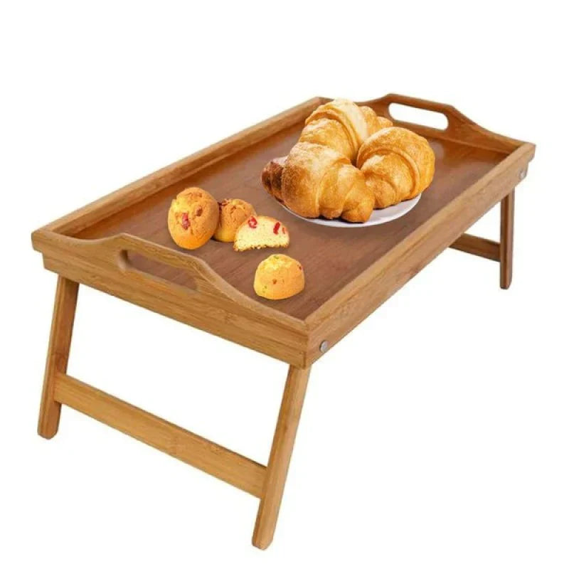 Frühstückstablett aus Bambus für das Bett