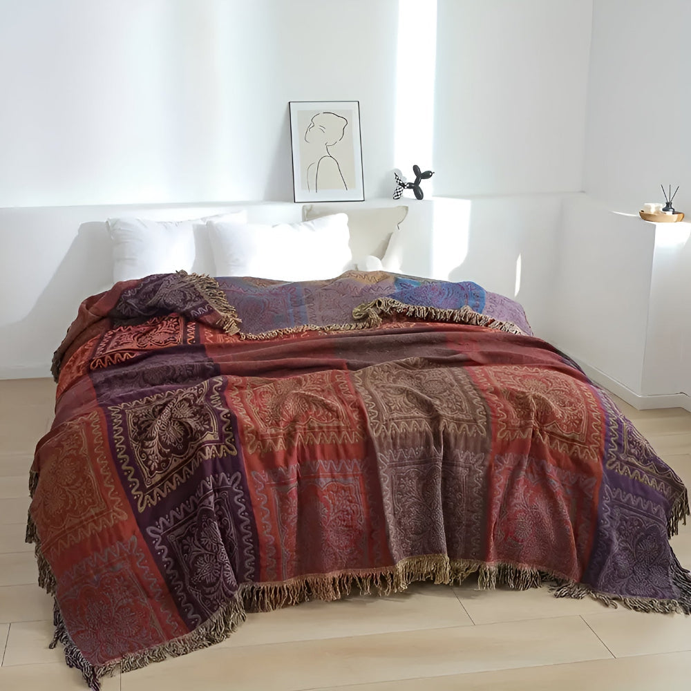 Boho-Quastendecke für ein gemütliches Zuhause