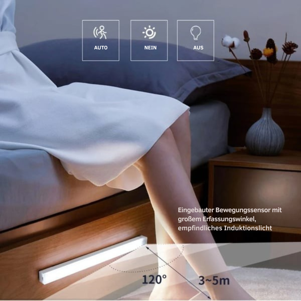 Intelligente LED-Lampe mit Bewegungssensor und USB-Ladefunktion