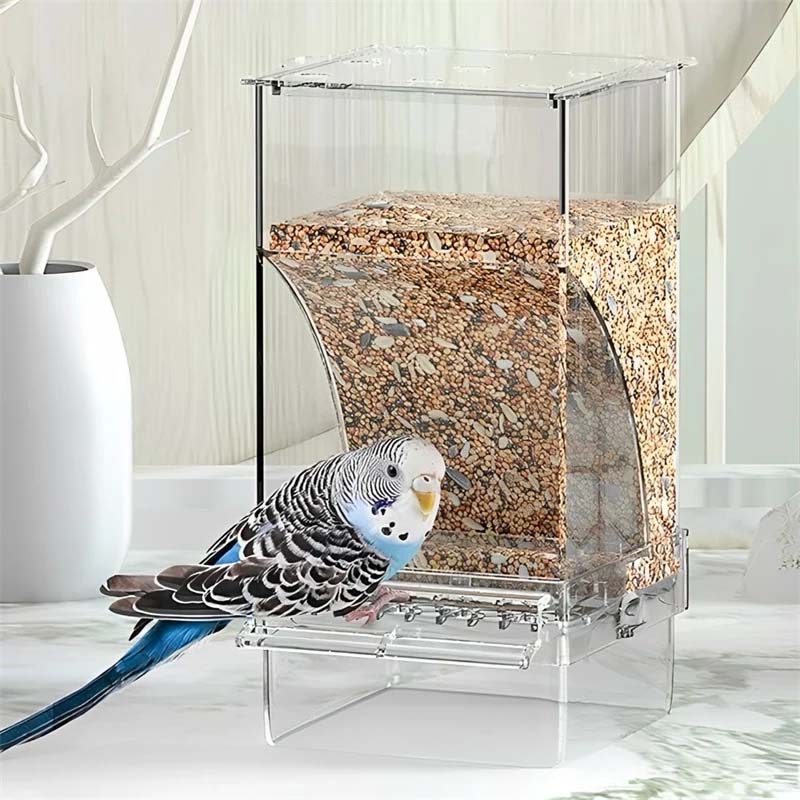 Automatischer Überlaufschutz transparenter Vogelhäuschen