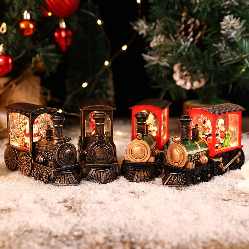 Schwebender Schneezug-Licht mit Kristallen für Weihnachten