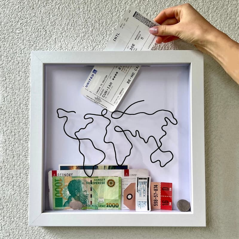 Erinnerungsbox mit Weltkarte – Bewahren Sie Ihre Reiseerinnerungen auf