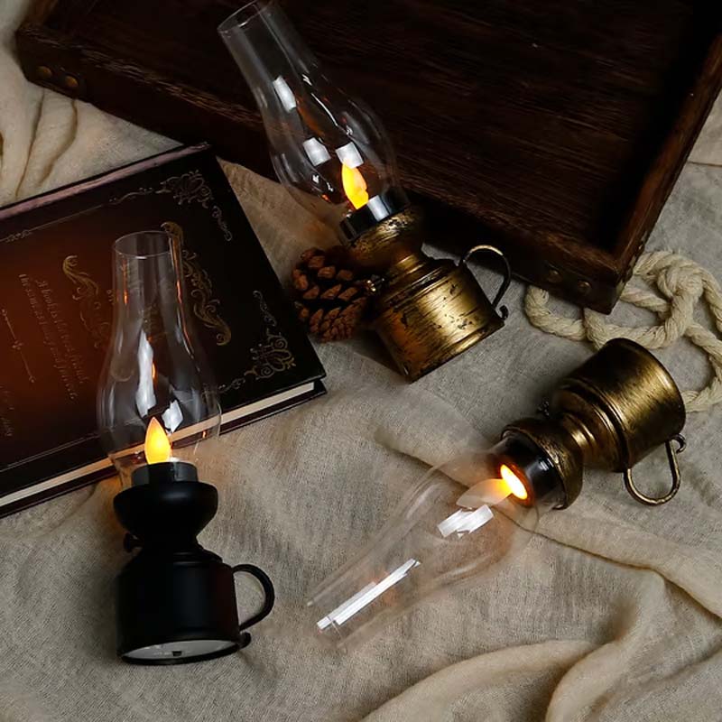 Vintage Öllampe mit LED-Beleuchtung – Elektronisch