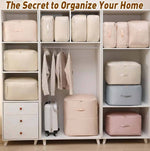 Space-saving, self-compressing storage bag