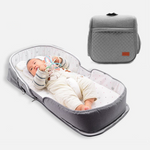Tragbares 2-in-1 Babybett mit Wickeltasche für Reisen
