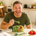 Praktische Salatschüssel aus Glas mit Deckel – Frische Zutaten, Kein Durchweichen