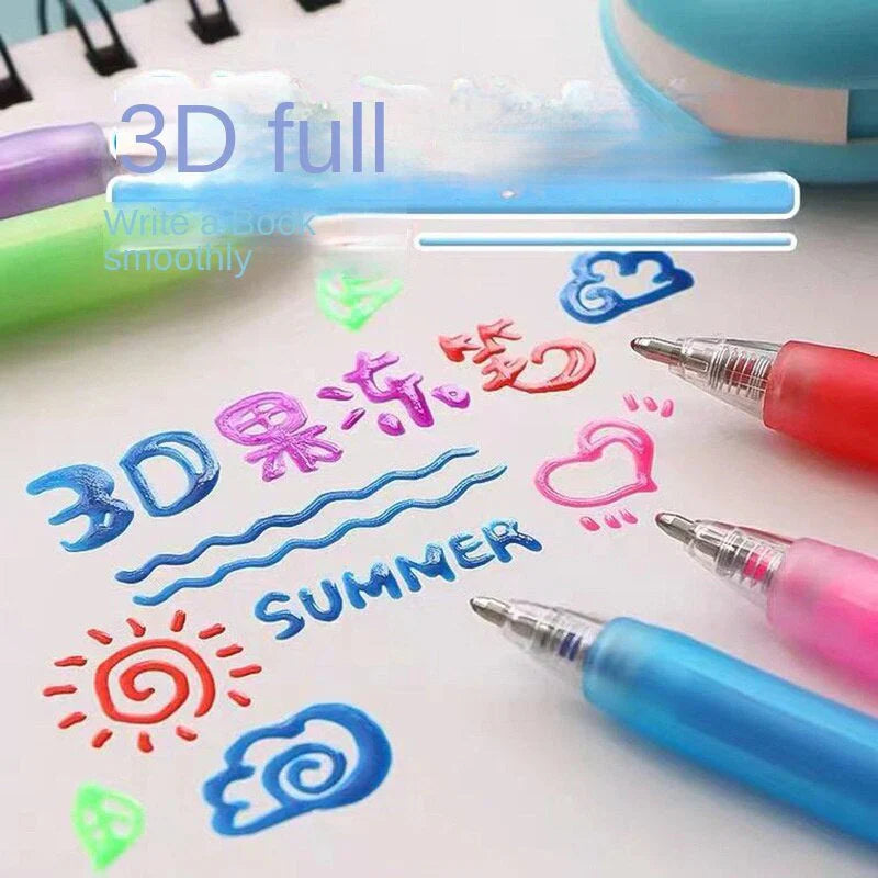 Kreatives Set mit bunten Gelstiften für 3D-Kunst