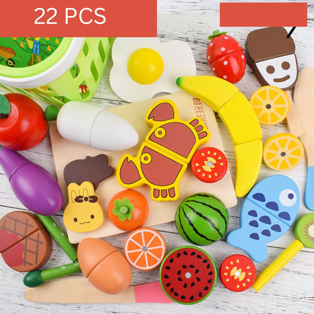Holzspielset für Montessori Schneideaktivitäten
