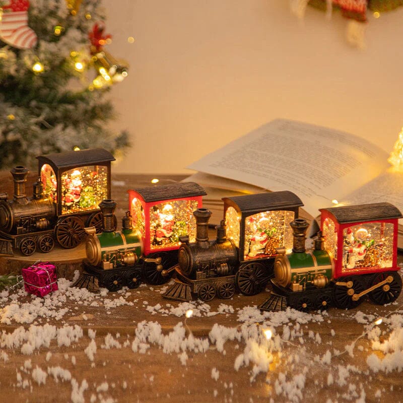 Schwebender Schneezug-Licht mit Kristallen für Weihnachten