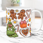 Verspielte 3D Weihnachtskeramik-Tasse für festliche Momente