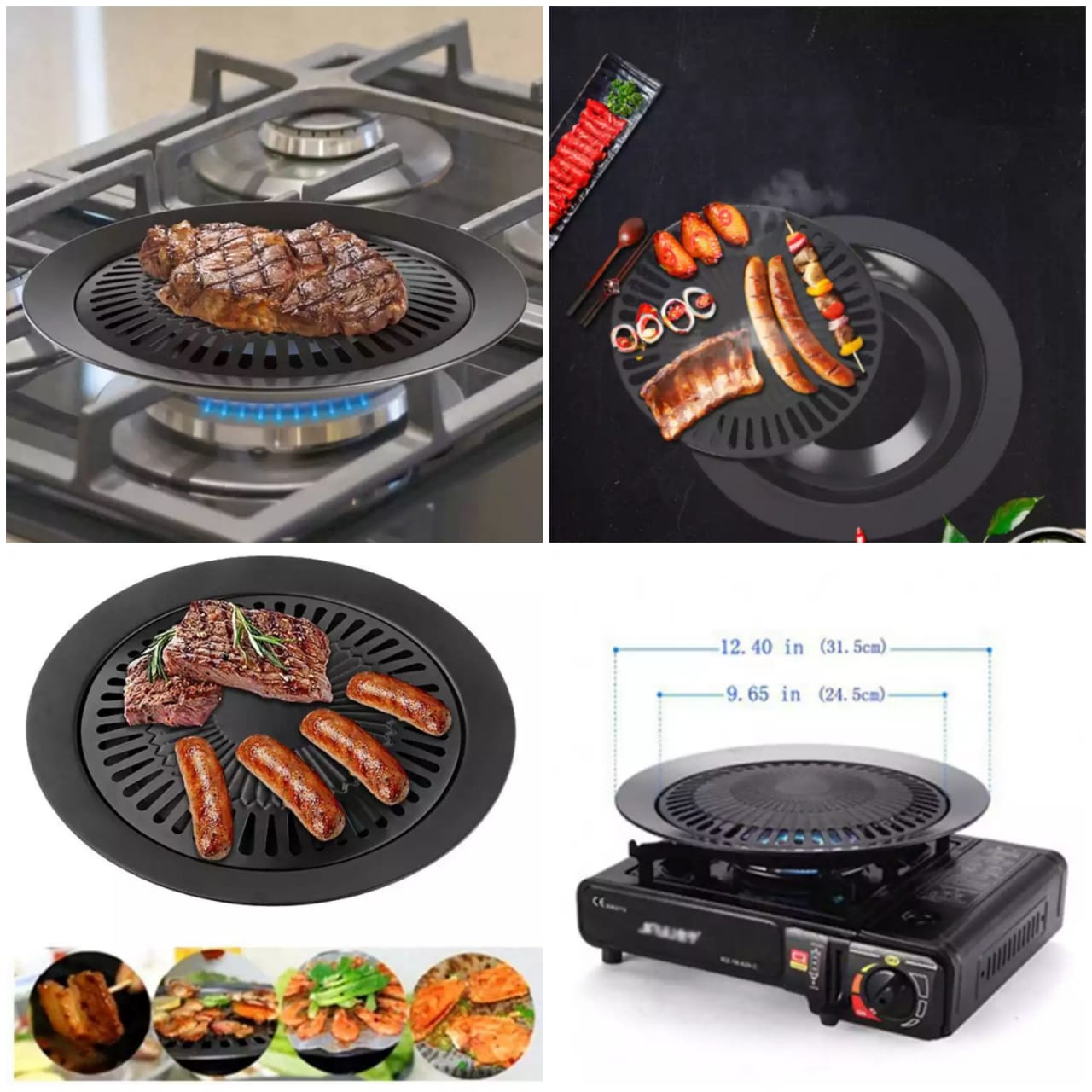 Vielseitige Grillpfanne für den Innenbereich - 32 cm Durchmesser