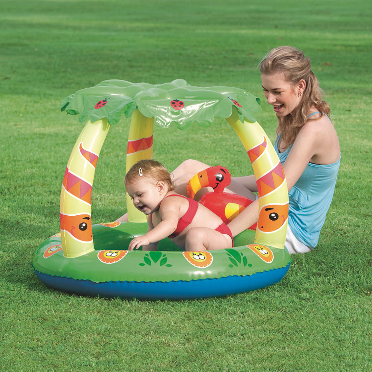 Baby-Planschbecken zum Aufblasen mit Sonnenschutzdach
