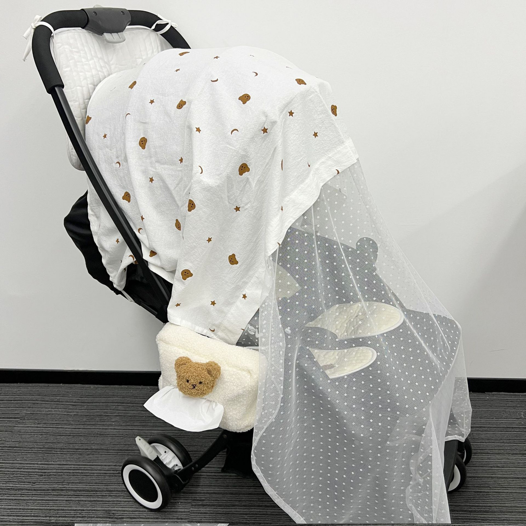 Babys Kinderwagen Schutz mit Musselin- und Moskitonetz