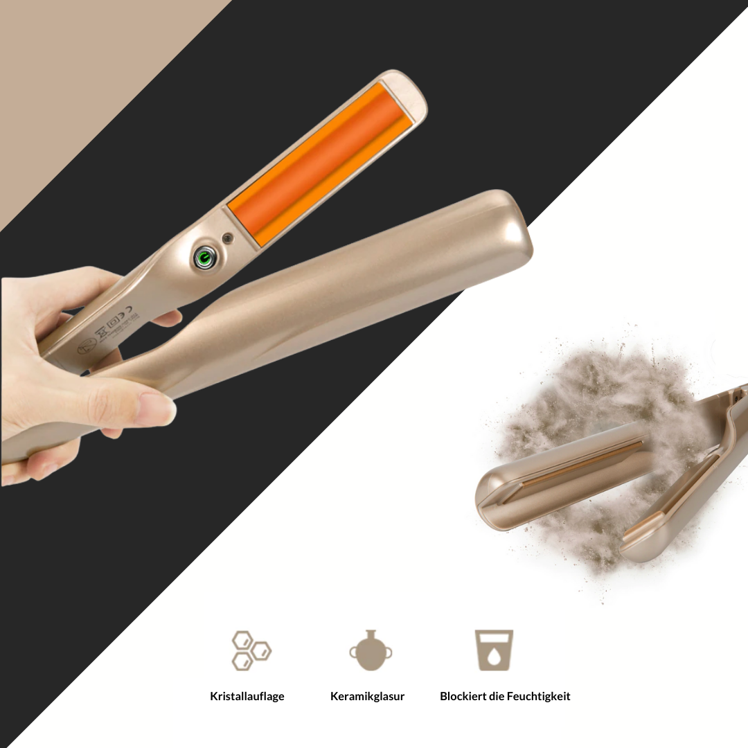 Vielseitiger 2-in-1 Lockenstab und Glätteisen für traumhafte Styles