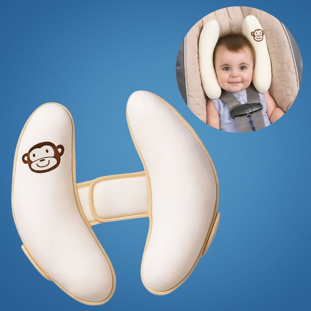Kopfschutzkissen für Babys – Schockabsorbierendes Bananakissen – Atmungsaktiv – Sicherheitshebehilfe für Kinderwagen und Kleinkinder