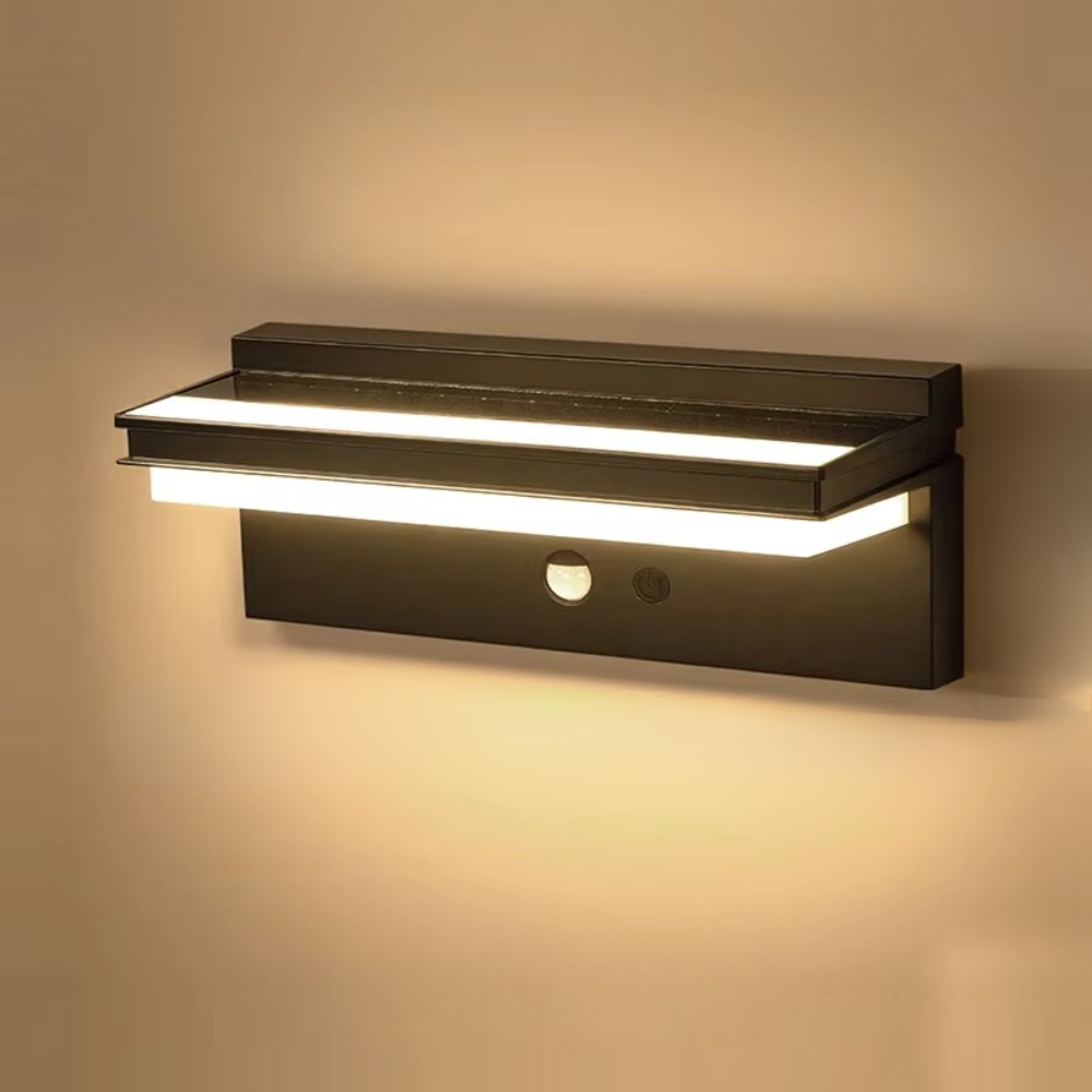 Solarbetriebene LED-Wandleuchte mit Sensor – Wetterfeste Außenbeleuchtung für Garten und Terrasse