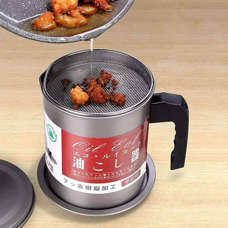 Ölfiltertopf aus Edelstahl für die Küche, 1,4L