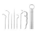 Hochwertiges Edelstahl-Zahnstocher-Set (7 Teile) | Dentisafe