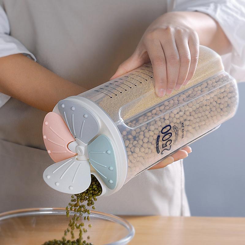 4-Fächer Vorratsbehälter aus Glas mit 2500Ml Kapazität