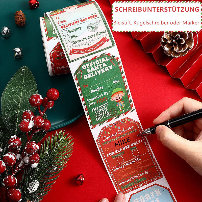 Weihnachtsdekorations Aufkleber Rolle (200 Stück)