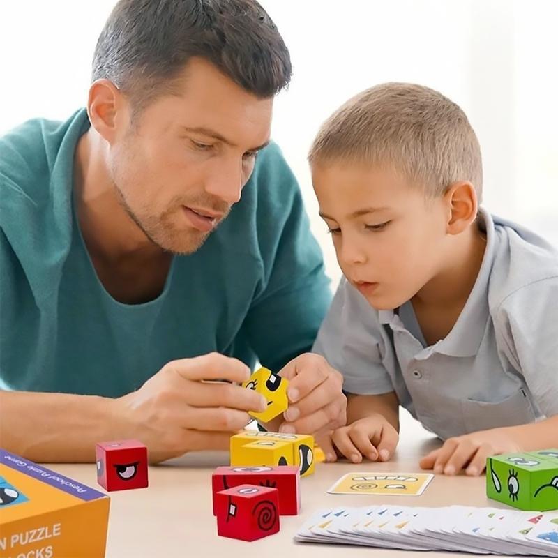 BlockiMix Holzpuzzle – Bunte Lernspielsteine für Kleinkinder und Vorschulkinder