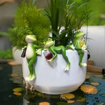 Verspielte Froschfigur für Blumentöpfe und Garten