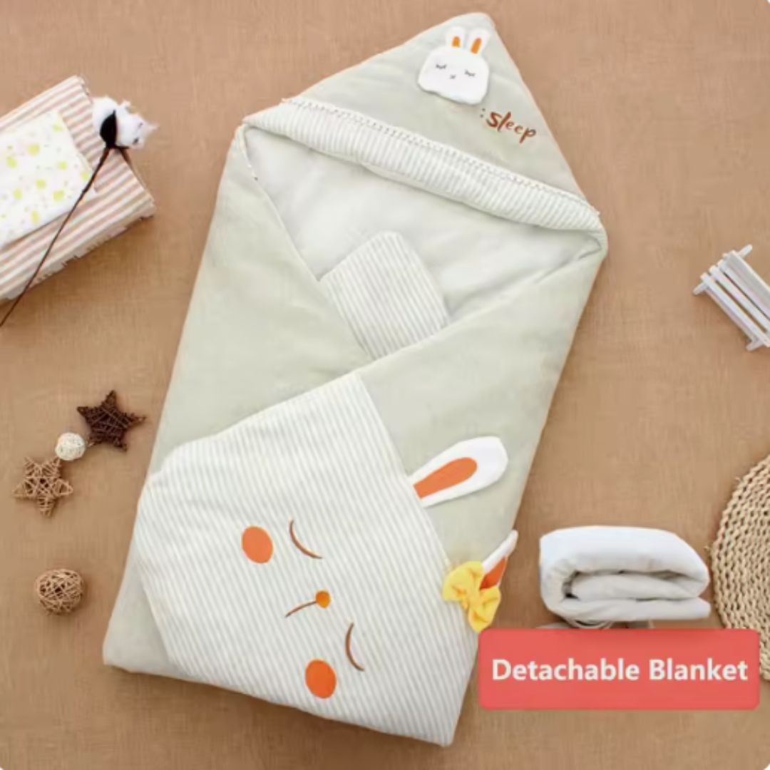 Einschlagdecke für Babys mit Kapuze – Kuscheliger Schlafsack für Neugeborene
