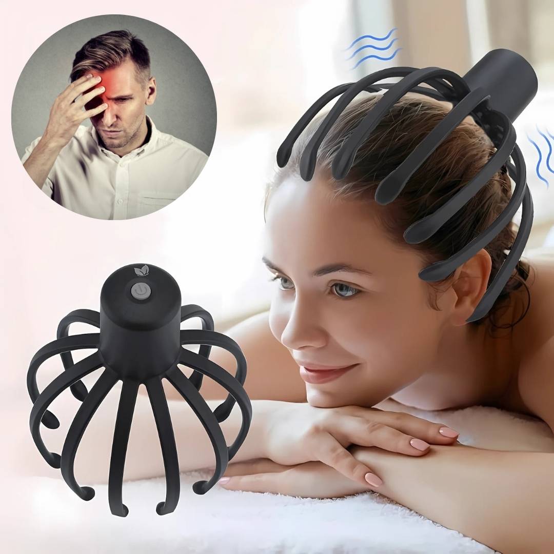Intelligenter elektrischer Kopfmassagegerät mit 360° Vibration – Stressabbau und Schlafverbesserung