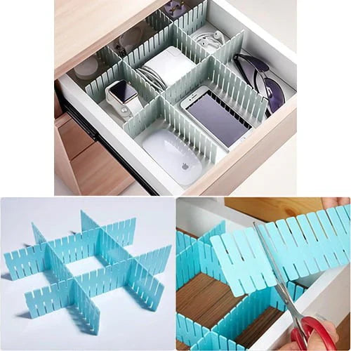 Verstellbarer Schubladenteiler mit 4 Streifen – Schubladen Organizer