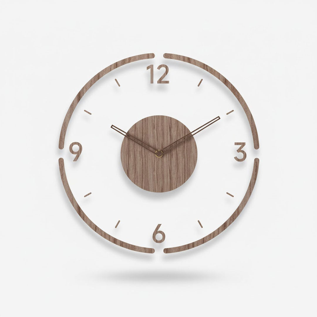 Elegante Holz Wanduhr - Stilvolles Design ohne Geräusche