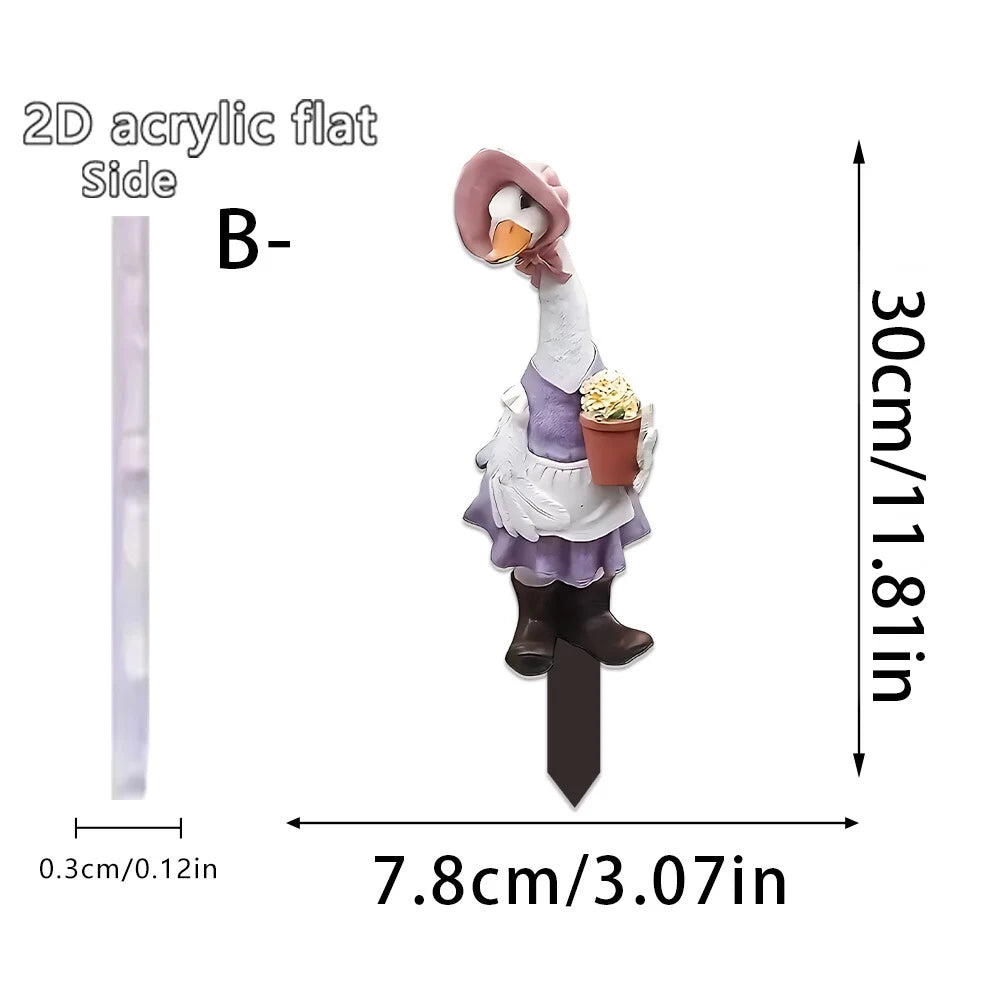 Joyful Garden Plug-in Duck | Charming Acrylic Figure for Your Garden