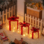 Leuchtende Geschenkboxen – Set mit 3 LED-Weihnachtsgeschenken für drinnen und draußen