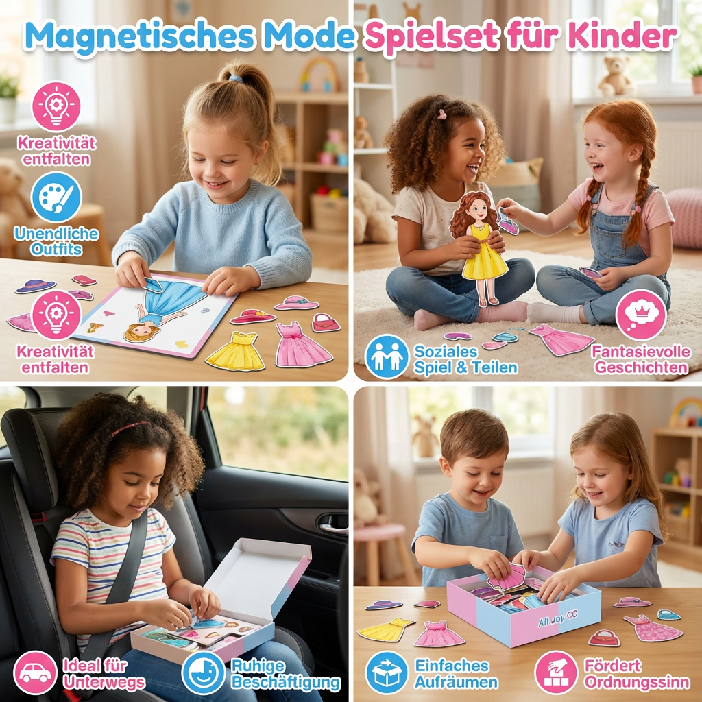 Spielset für Kinder mit magnetischen Modeteilen