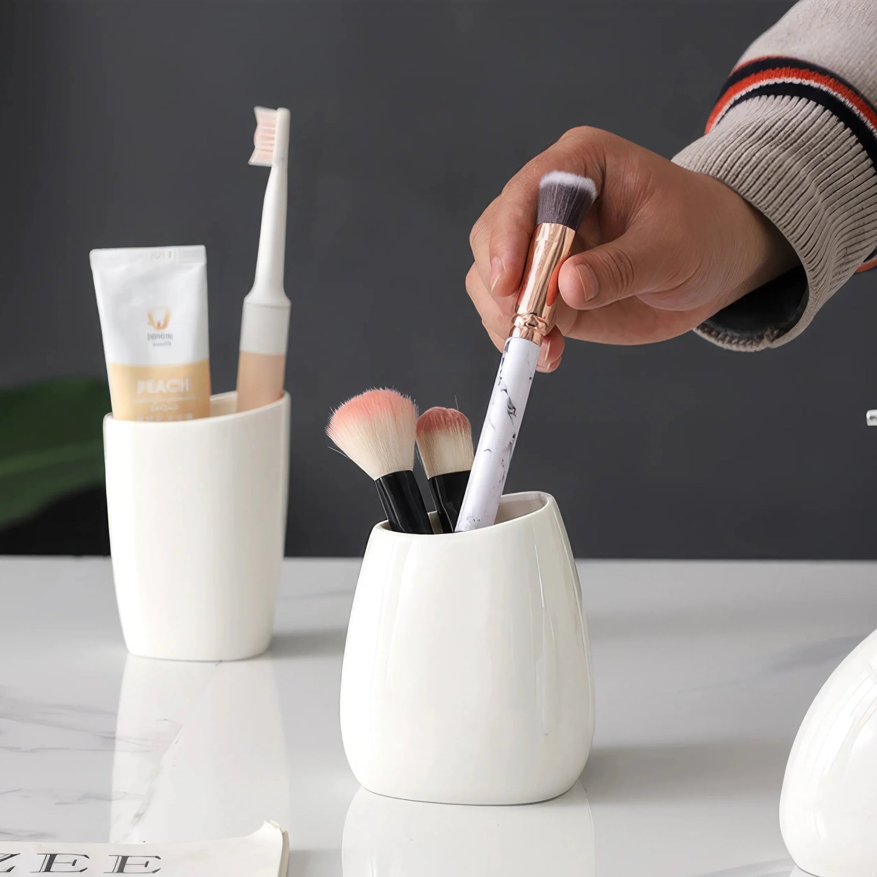 Elegant ceramic soap dispenser for sophisticated bathrooms