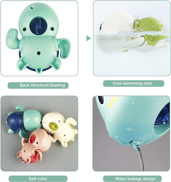 Aufziehbare Schwimmturtles – 6er Set für Badespaß