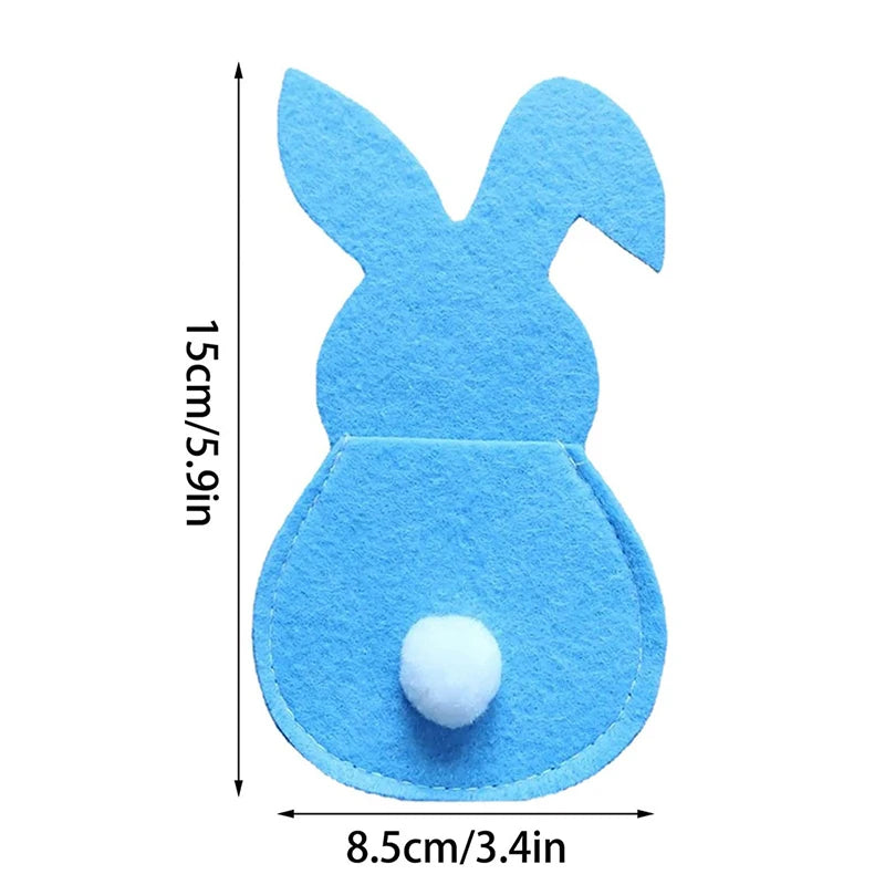 Happy Easter Decor: Set of 4 Bunny Cutlery Holders