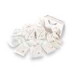 Hochwertiges Baby-Basisset | Elegante Geschenkkiste für Neugeborene | 100% Bio-Baumwolle | Mit Decke, Kleidung & Zubehör | Allergikerfreundlich