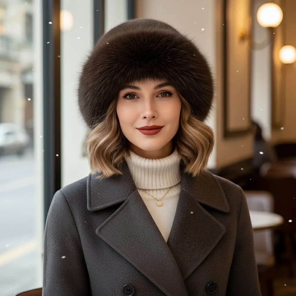 Stilvolle Wintermütze aus Kunstpelz für Damen